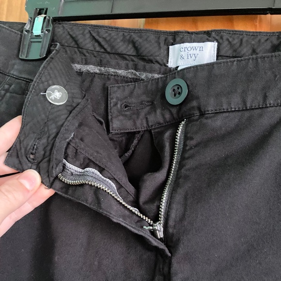 Women’s size 8 Crown and Ivy gently used Charlotte black pants with pockets - Picture 3 of 8